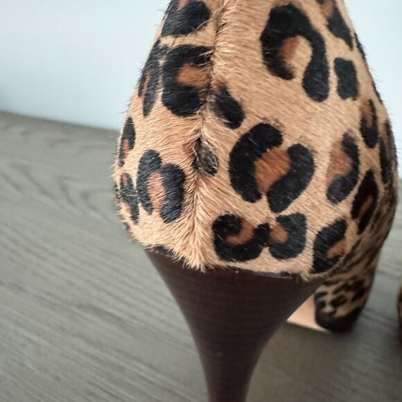 ALDO Leopard Print Hair Material Peep Toe Pumps - Size 8 (38) - Picture 8 of 10